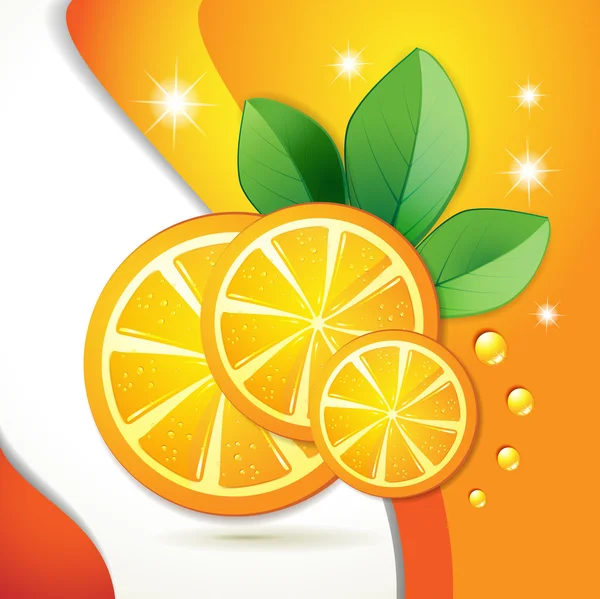 オレンジをスライスします。 — ストックベクタ
