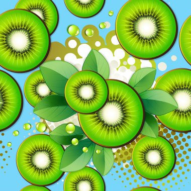 Seamless pattern with kiwi clipart