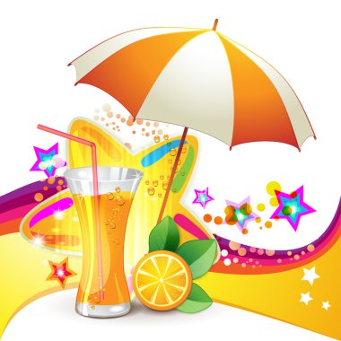 Glass of orange juice clipart