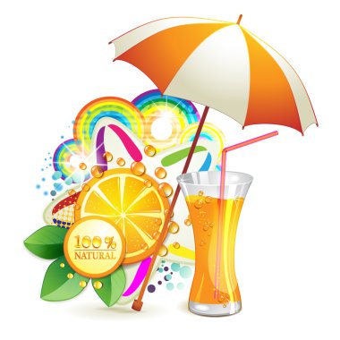 Glass of orange juice clipart