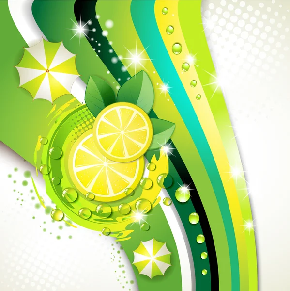 Fette di limone giallo — Vettoriale Stock