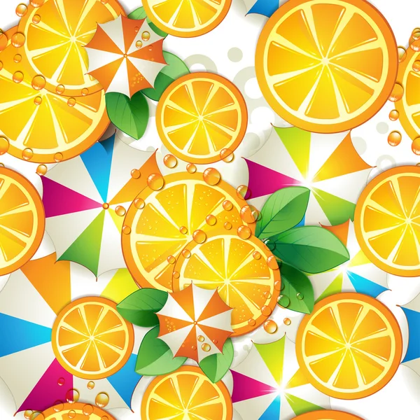 Plátek pomeranče a deštník — Stockový vektor