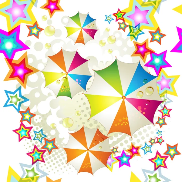 星星和遮阳伞 — 图库矢量图片