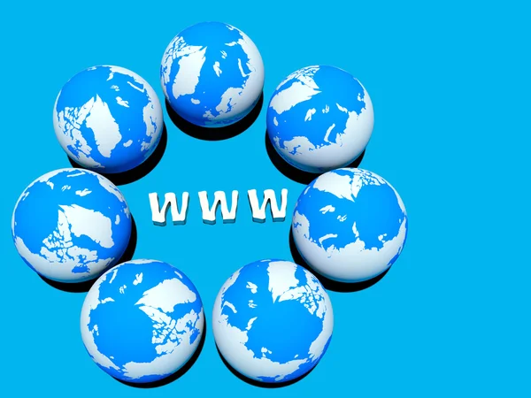Www 与地球 — 图库照片