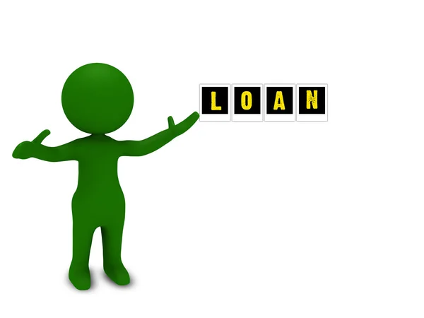 Character showing loan — Stock Photo, Image