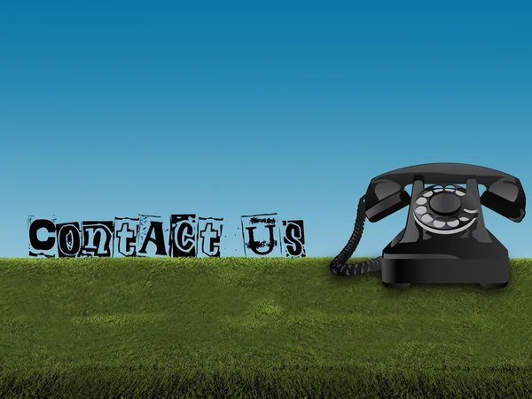 stock image Old telephone in grass