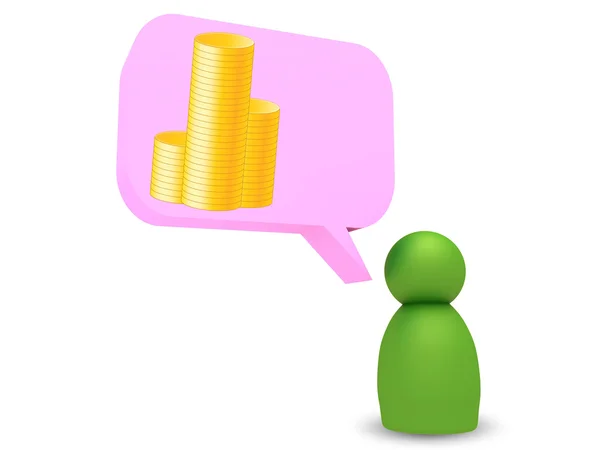 Character thinking money — Stock Photo, Image