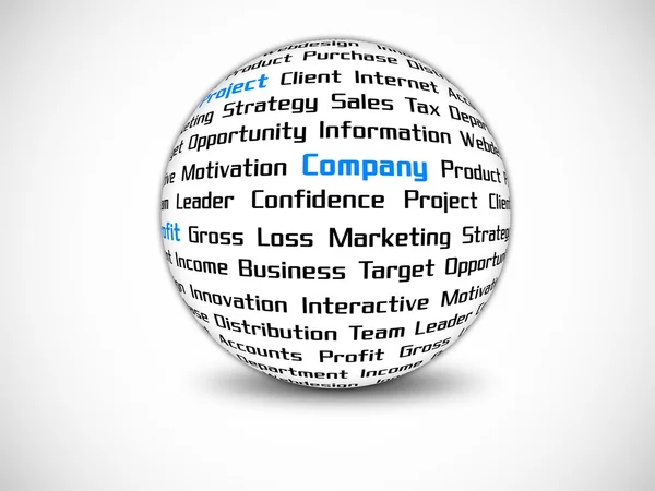 Company related text sphere — Stock Photo, Image