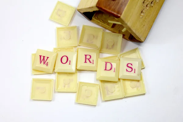 Słowa Scrabble — Zdjęcie stockowe
