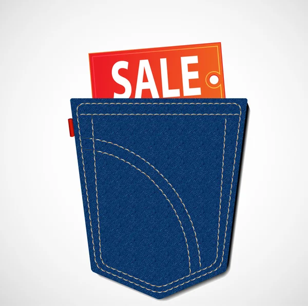 Tag di vendita in tasca — Foto Stock