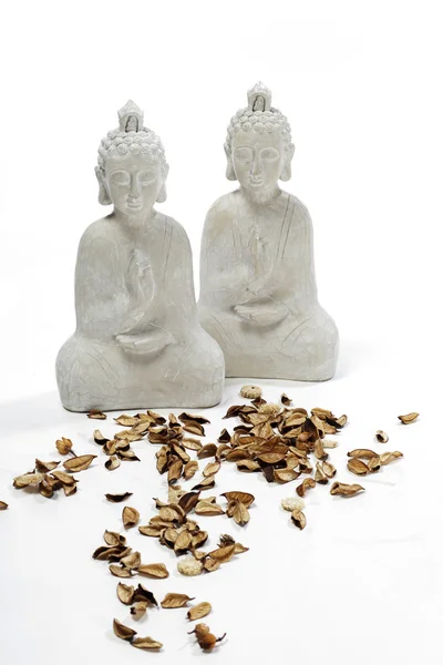 Budha αγάλματα και ποτ πουρί — Φωτογραφία Αρχείου