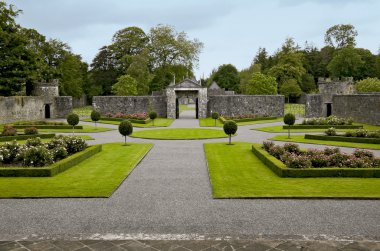 Portumna Castle courtyard and gates clipart