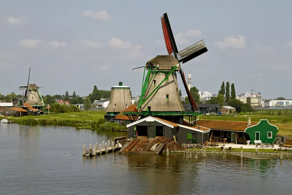 Zaanse Schans Historic Windmills — Stock Photo, Image
