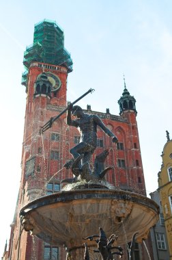 Neptun fountain in Gdansk clipart