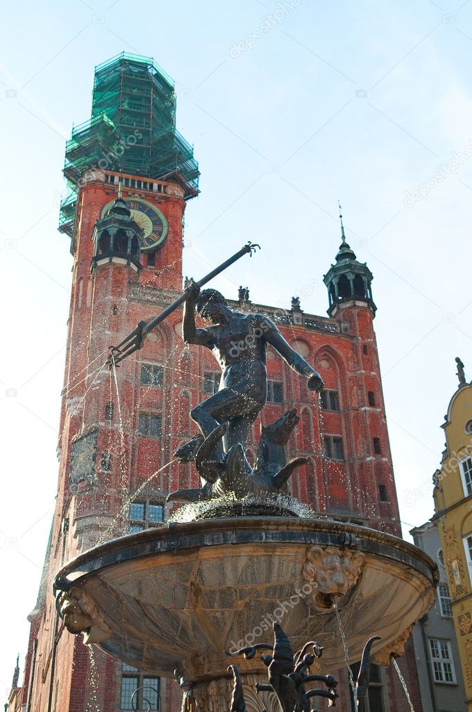 Neptun fountain in Gdansk
