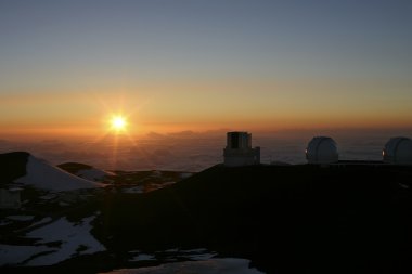 Observatory on Mauna Kea Hawaii clipart