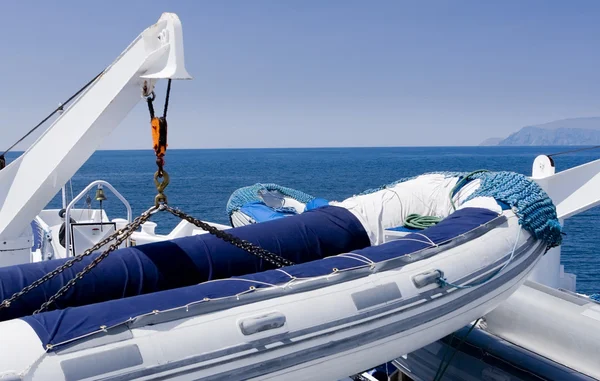 stock image Inflatable raft for going to the Galapagos Islands