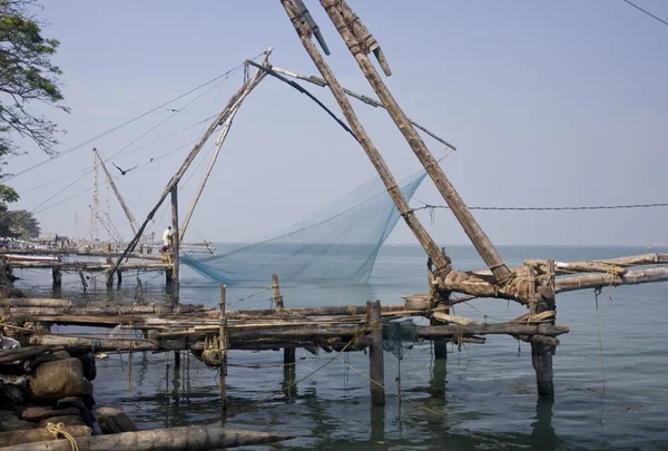 stock image Chinese fishing nets found in Cochin, India