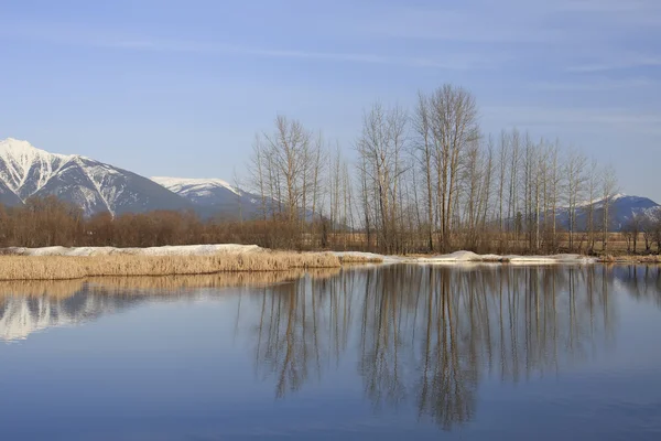 Lake with mountain reflection — Stock Photo, Image