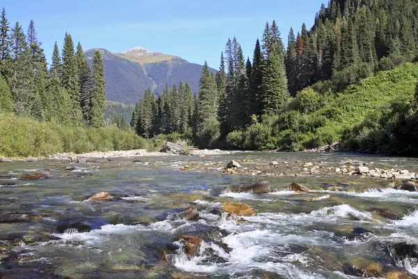 Floden och bergen — Stockfoto