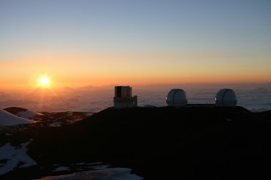 Observatory on Mauna Kea Hawaii clipart