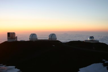 Observatories on Mauna Kea Hawaii clipart