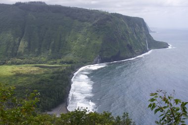 Misty shoreline of the Big Island of Hawaii clipart