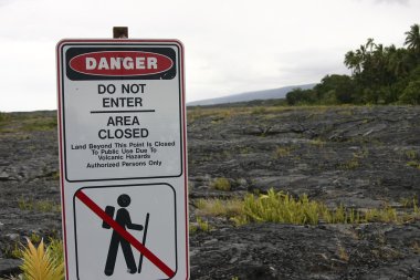 hawaii büyük ada üzerinde tehlike işareti