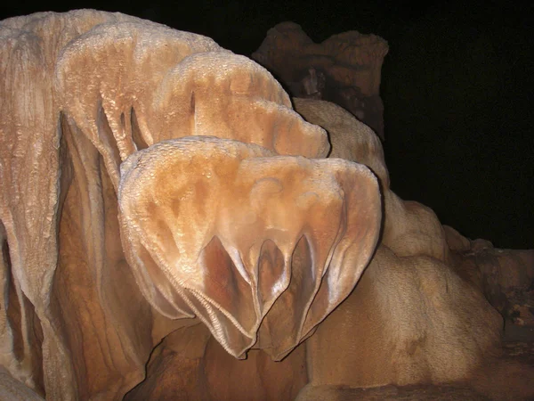 Stalagmites and stalactite in ATM cave in Belize — Stock Photo, Image