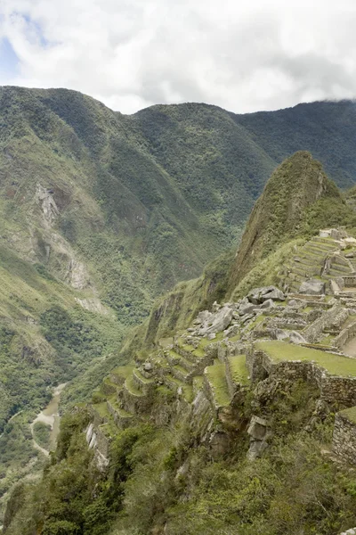 Machu Picchu vista empinada — Foto de Stock