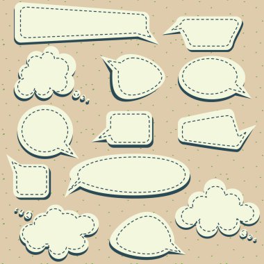 Set of speech and thought blobs clipart