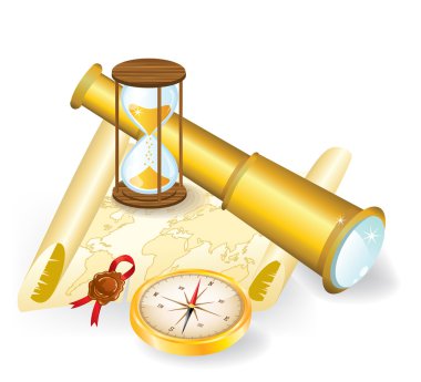 Old-fashioned navigation equipment clipart