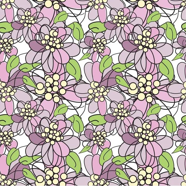Fleurs violettes - motif sans couture — Image vectorielle