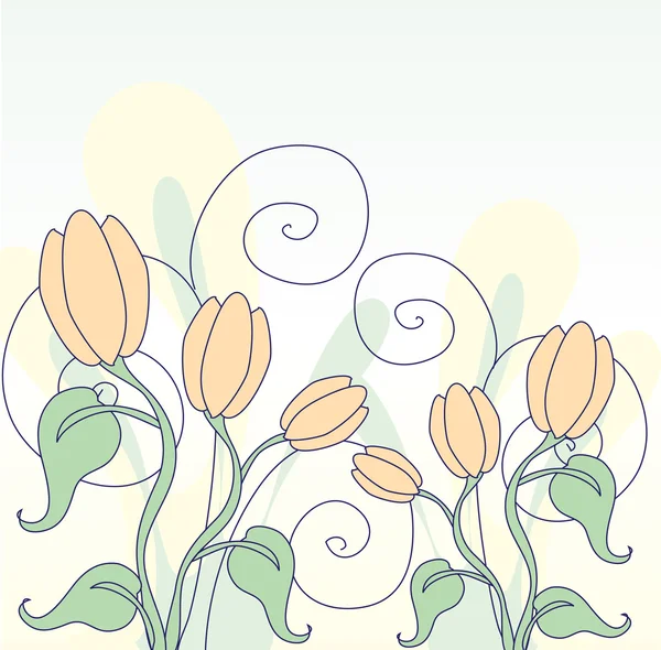 Tarjeta de flores, vector ilustrado — Archivo Imágenes Vectoriales