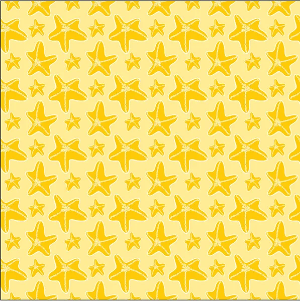 Yellow seafish seamless pattern — Stock Vector