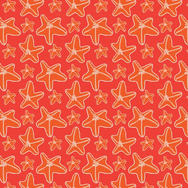 Red seafish seamless pattern — Stock Vector