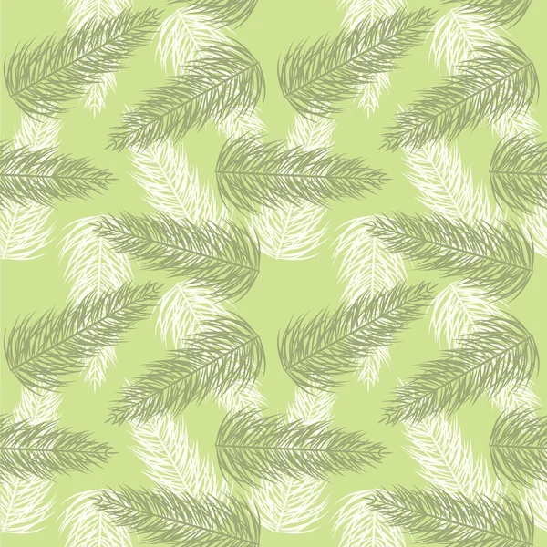 Motif sans couture vert avec branches d'arbre, cônes de sapin — Image vectorielle