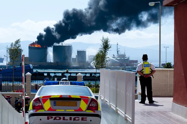 stock image Gibraltar Fuel Tank Explosion