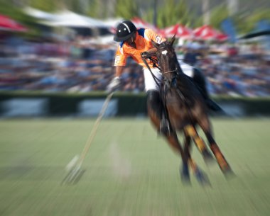 Zoom Polo Player clipart