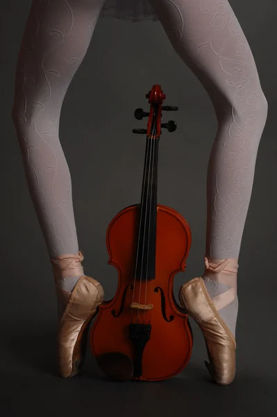 Menina com violino — Fotografia de Stock