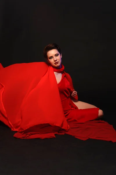 Žena v červené barvě — Stock fotografie