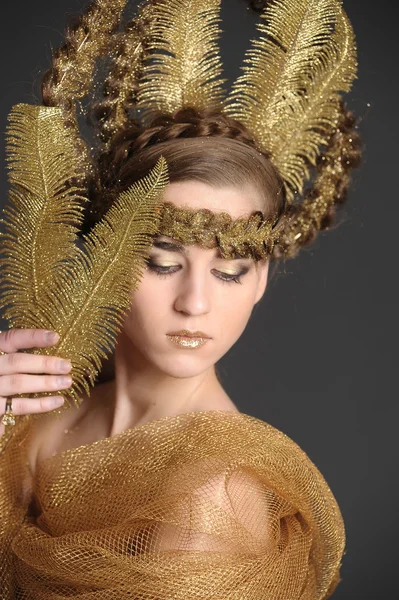 Golden lady — Stock Photo, Image