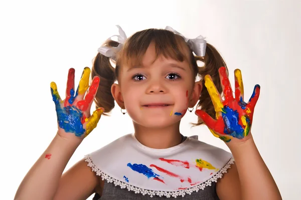 Elleri kirli küçük kız — Stok fotoğraf