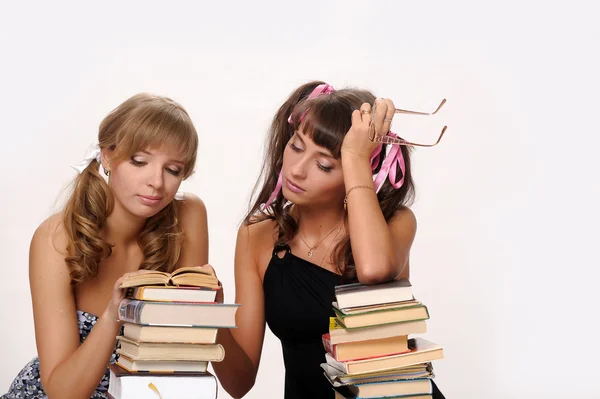 Две девушки студентки Стоковое Фото