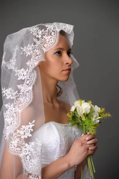 Nevěsta s kyticí — Stock fotografie