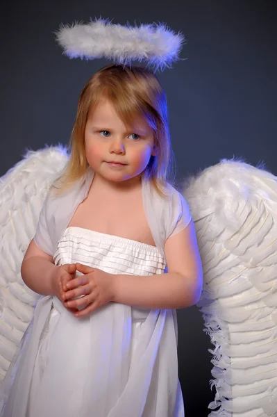 Lány angyal jelmez — Stock Fotó