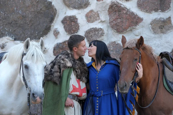 Histoire d'amour dans le style médiéval — Photo