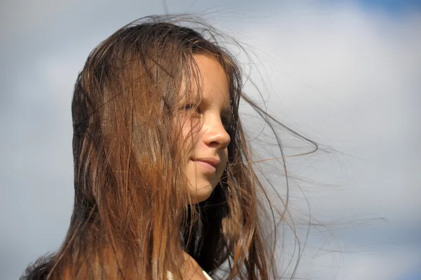 Windswept hair — Stock Photo, Image