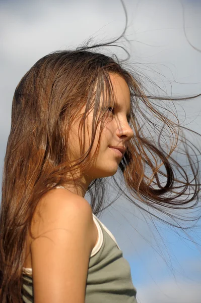 Rüzgârlı saç — Stok fotoğraf