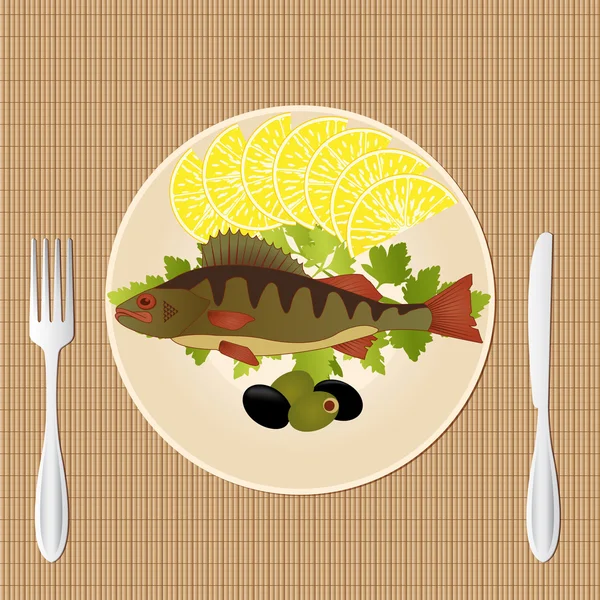 Stock vector Traditional fish food